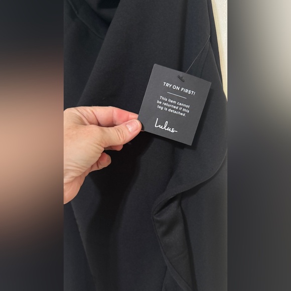 Lulu's Black Strapless Ruffle Dress - Picture 3 of 4